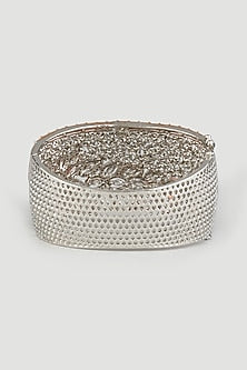 Two Tone Finish Handcrafted Bangle In Sterling Silver
