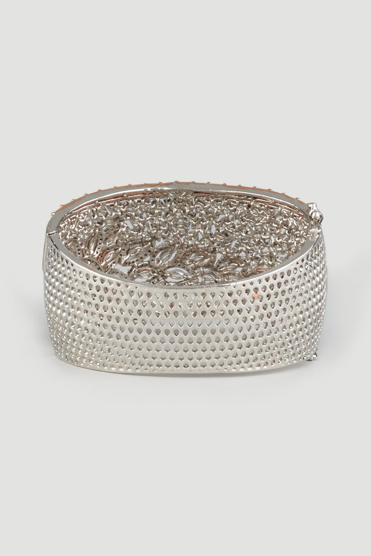 Two Tone Finish Handcrafted Bangle In Sterling Silver