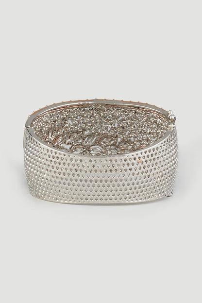 Two Tone Finish Handcrafted Bangle In Sterling Silver