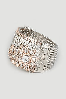 Two Tone Finish Handcrafted Bangle In Sterling Silver