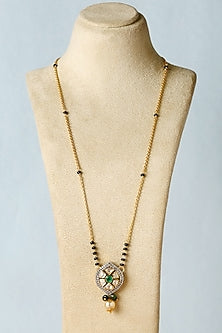 White Finish Moissanite Temple Necklace In Sterling Silver