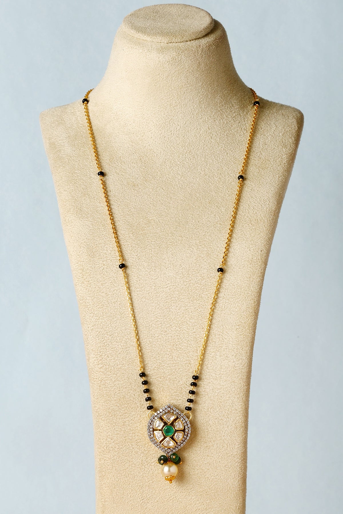 White Finish Moissanite Temple Necklace In Sterling Silver