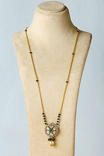 White Finish Moissanite Temple Necklace In Sterling Silver