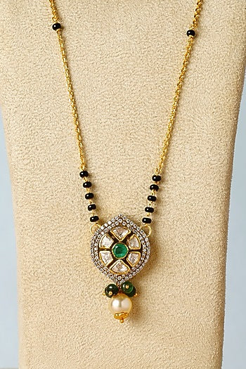 White Finish Moissanite Temple Necklace In Sterling Silver