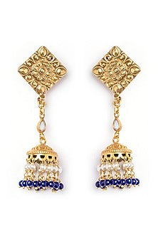 Gold Finish Jhumka Earrings
