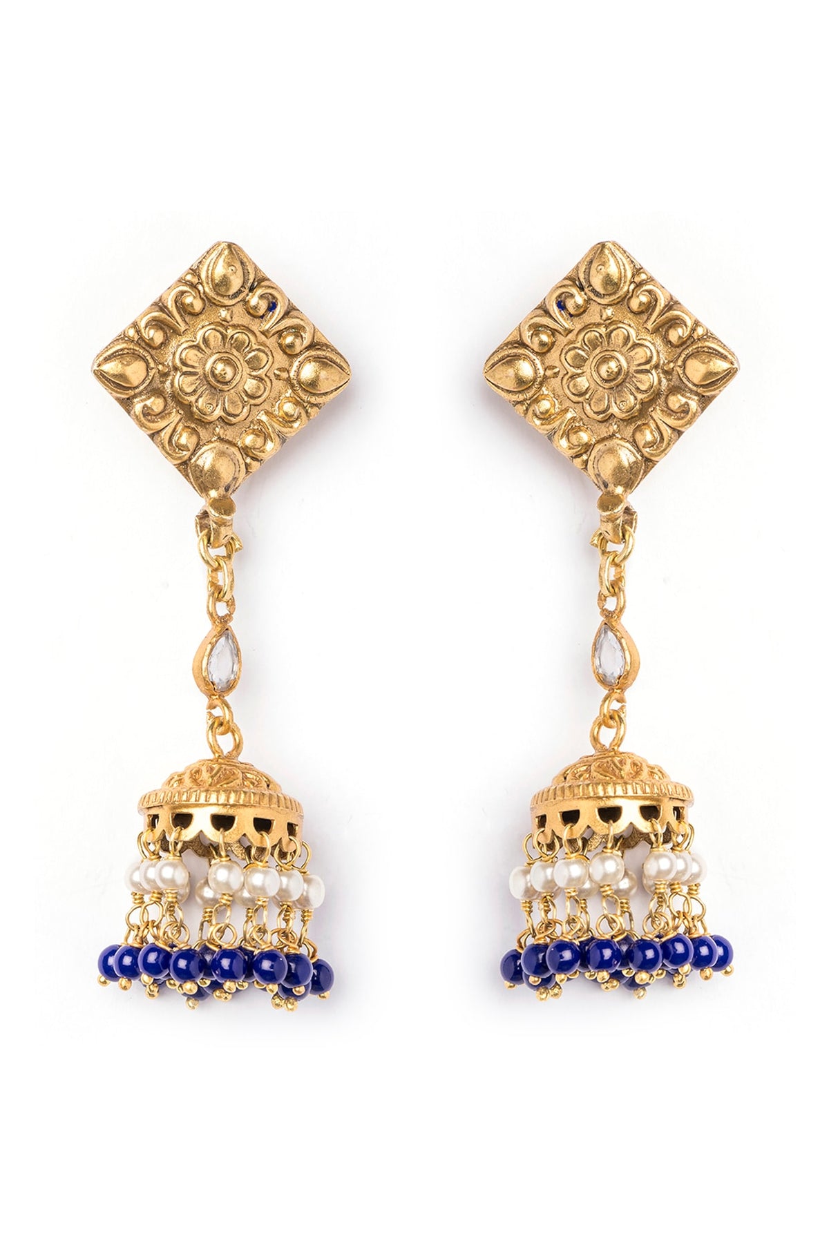 Gold Finish Jhumka Earrings