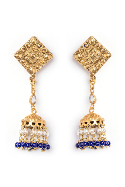 Gold Finish Jhumka Earrings