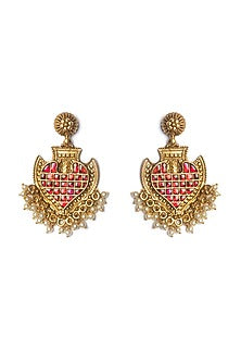 Gold Finish Temple Earrings