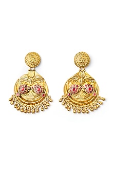 Gold Finish Dangler Earrings