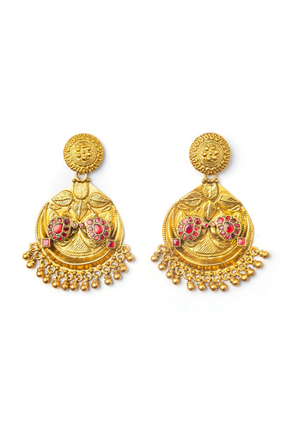 Gold Finish Dangler Earrings