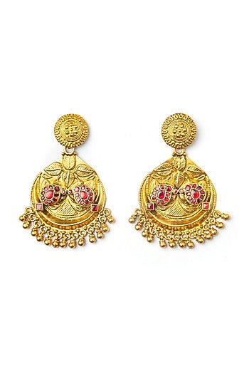 Gold Finish Dangler Earrings