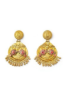 Gold Finish Dangler Earrings