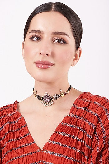 Two Tone Finish Necklace In Sterling Silver