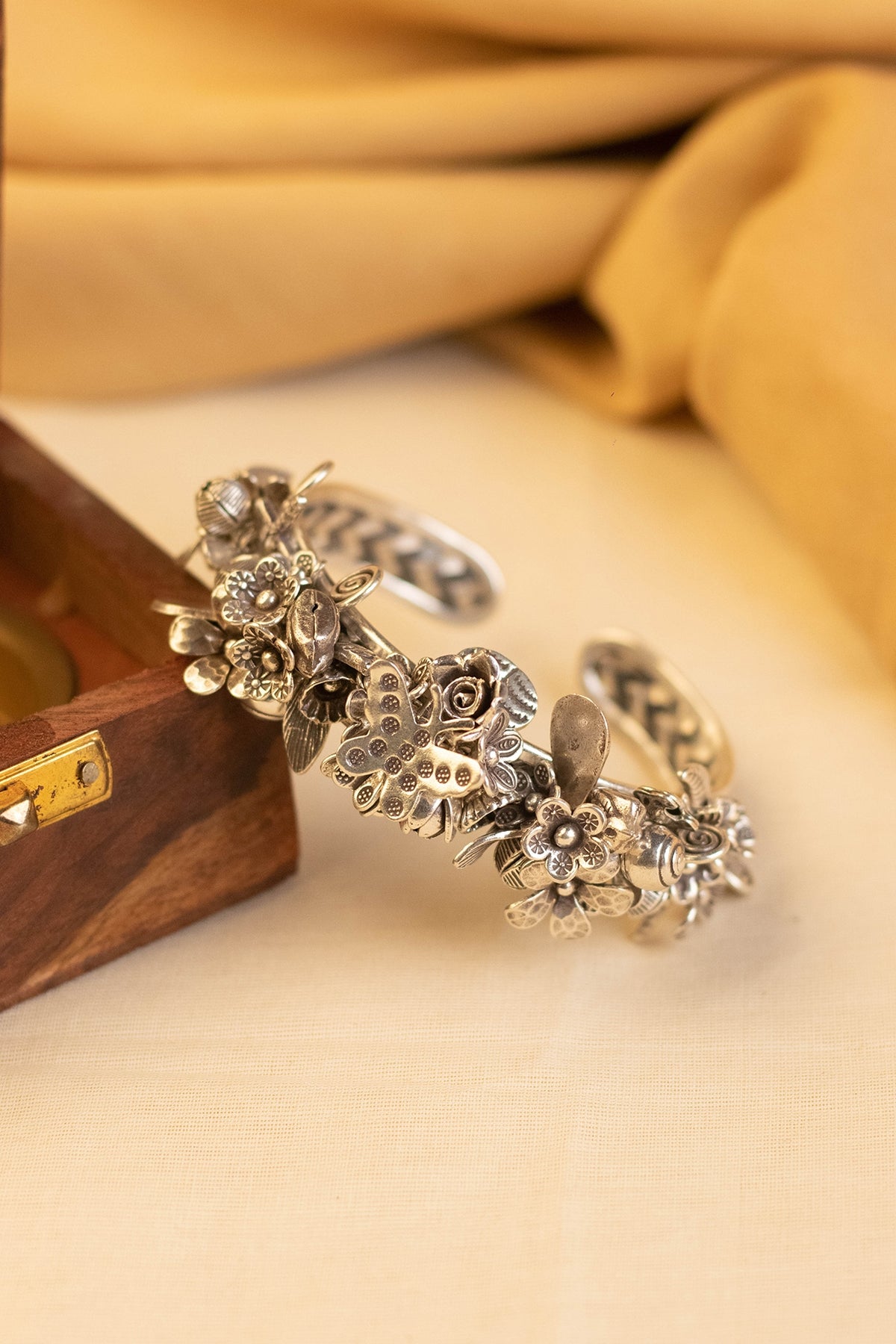 White Finish Bangle In Sterling Silver