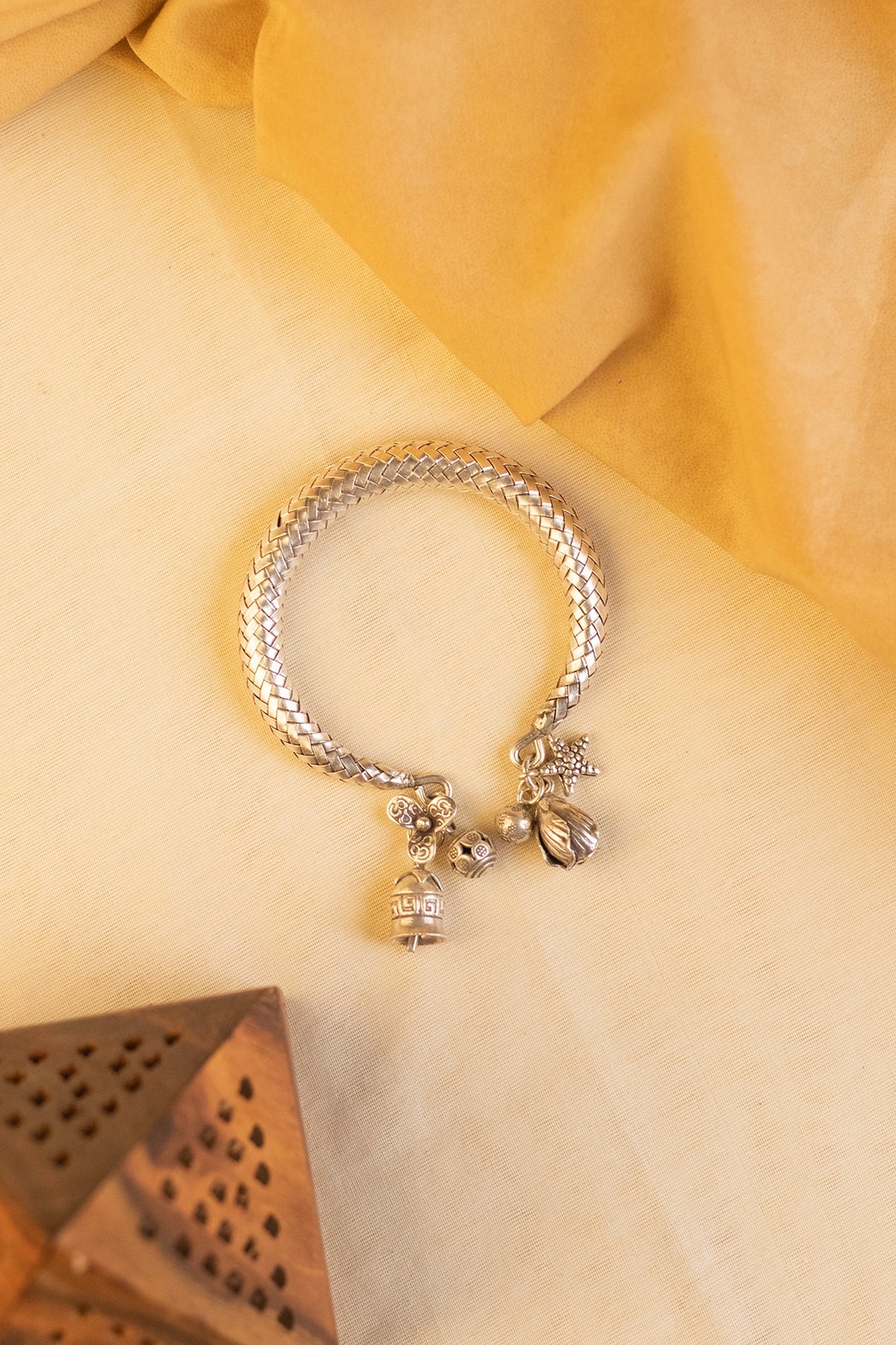 White Finish Bangle In Sterling Silver