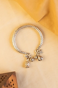 White Finish Bangle In Sterling Silver