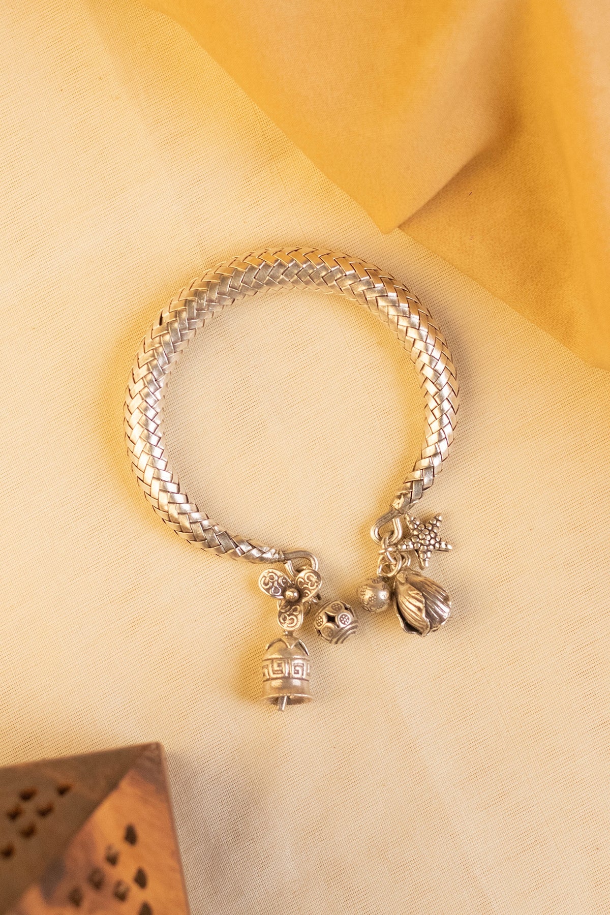 White Finish Bangle In Sterling Silver