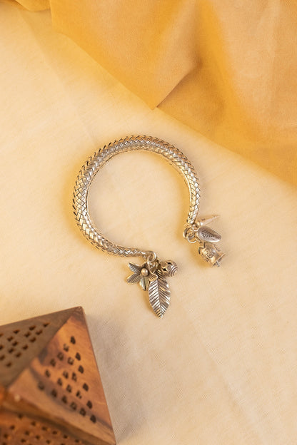 White Finish Bangle In Sterling Silver
