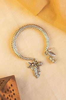 White Finish Bangle In Sterling Silver