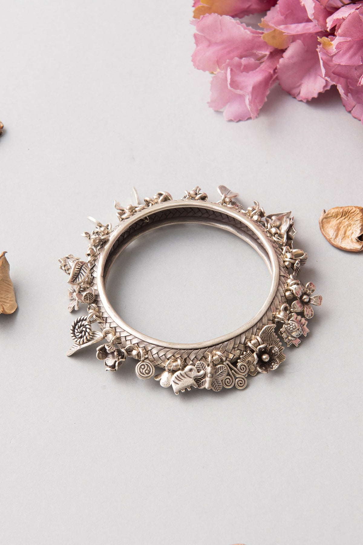 Silver Finish Bangle In Sterling Silver