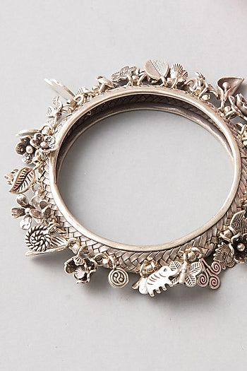 Silver Finish Bangle In Sterling Silver