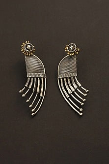 Two Tone Finish Dangler Earrings In Sterling Silver