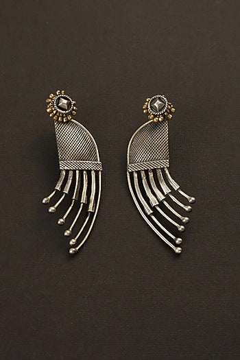 Two Tone Finish Dangler Earrings In Sterling Silver