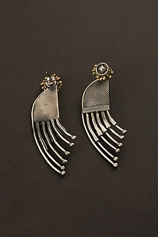 Two Tone Finish Dangler Earrings In Sterling Silver