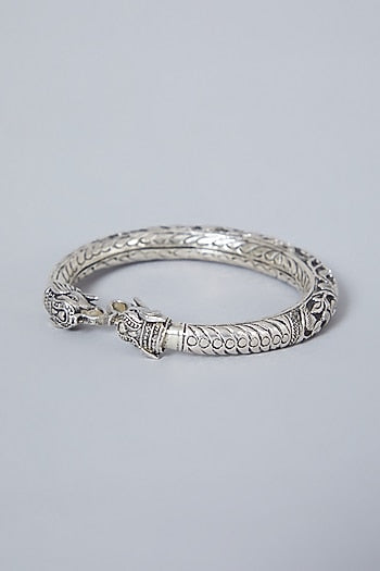 White Finish Kada In Sterling Silver