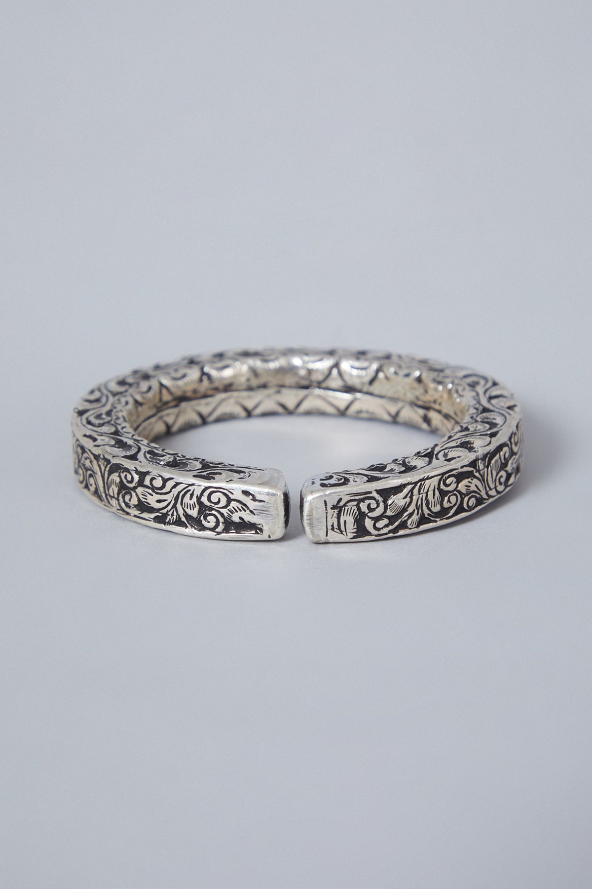 White Finish Handcrafted Kada In Sterling Silver