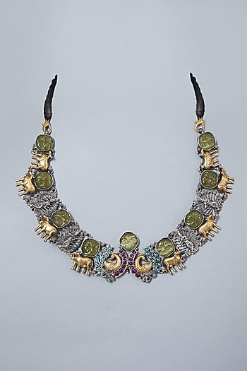 Two Tone Finish Necklace In Sterling Silver