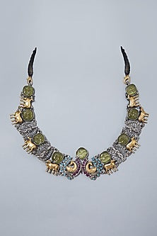 Two Tone Finish Necklace In Sterling Silver