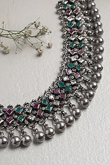 Two-Tone Finish Anklets In Sterling Silver (Set of 2)