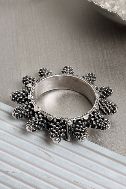 Silver Finish Vintage Kada In Sterling Silver