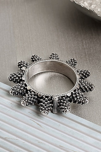 Silver Finish Vintage Kada In Sterling Silver