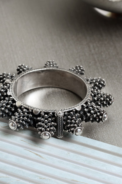 Silver Finish Vintage Kada In Sterling Silver