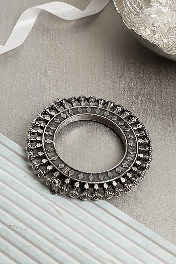 Silver Finish Vintage Kada In Sterling Silver