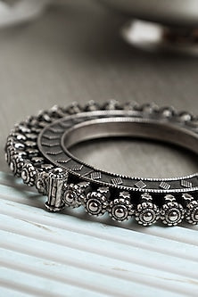 Silver Finish Vintage Kada In Sterling Silver