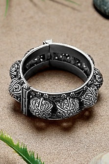 Silver Finish Chitai Cuff In Sterling Silver
