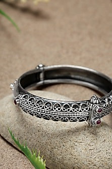 Silver Finish Ruby Kada In Sterling Silver