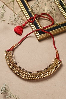 Gold Finish Thussi Necklace In Sterling Silver