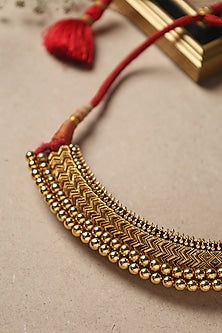 Gold Finish Thussi Necklace In Sterling Silver