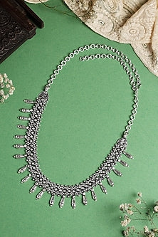 White Finish Necklace Set In Sterling Silver