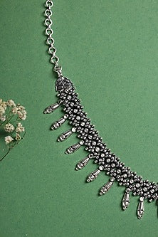 White Finish Necklace Set In Sterling Silver
