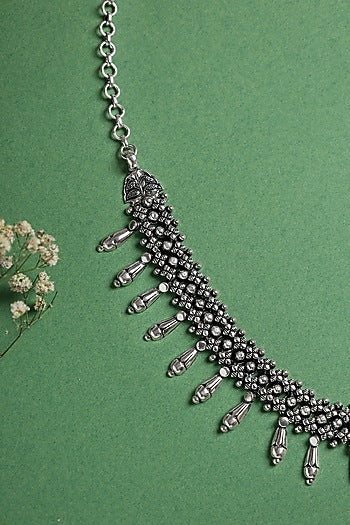 White Finish Necklace Set In Sterling Silver