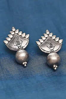 Silver Finish Dangler Earrings In Sterling Silver
