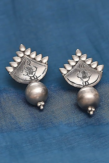 Silver Finish Dangler Earrings In Sterling Silver