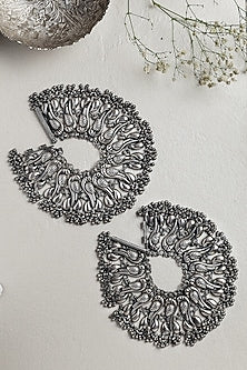 White Finish Peacock Anklets In Sterling Silver