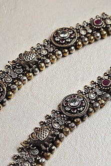 Two-Tone Finish CZ Stone Anklets In Sterling Silver
