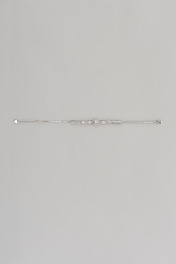 White Finish Cubic Zircon Necklace Set In Sterling Silver